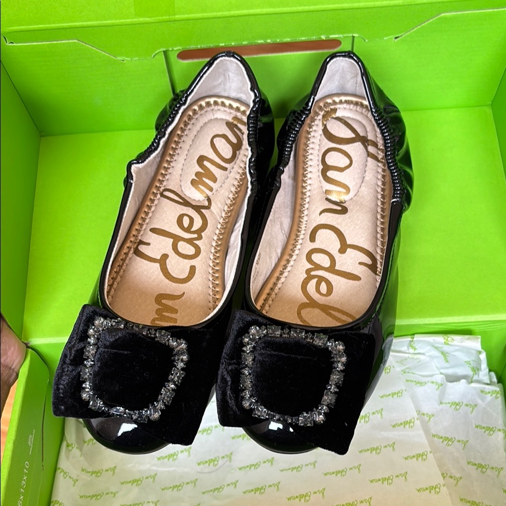 Girls patent ballerina flats - Farah